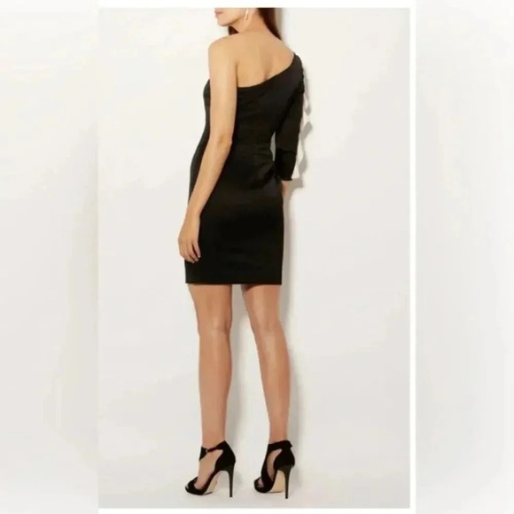 Karen Millen Ruffle One Shoulder Satin Mini Dress - Picture 2 of 16